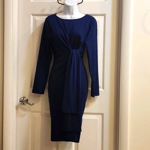 NWT- J Crew navy blue tie front dress